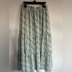 Floral long flowy skirt